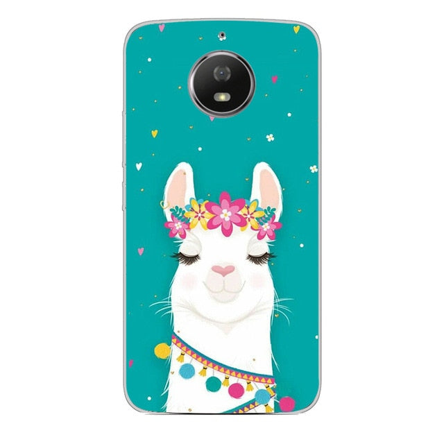 Cute Llama Silicone Case for Motorola Moto E5 Play