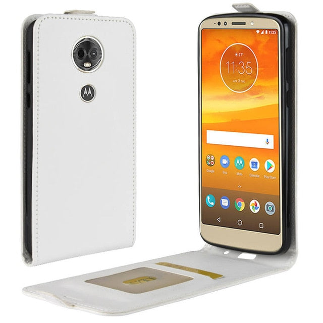 Vertical Leather Case for Motorola Moto E5 Plus