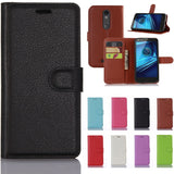 Rough Leather Wallet Case for Motorola Droid Turbo 2
