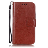 Vine Pattern Leather Wallet Case for Motorola Moto E 2nd Generation