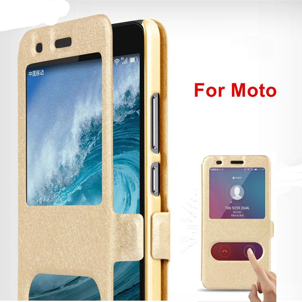 Smart View Leather Flip Case for Motorola Moto E5 Play