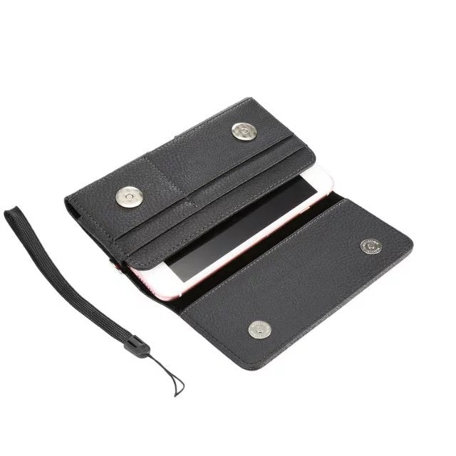 Vintage Rough Leather Wallet Belt Clip Case for Motorola Moto E5 Play