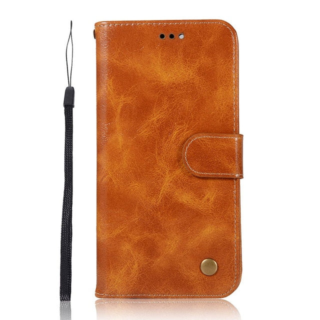 Retro Leather Wallet Case for Motorola Moto G7 Play