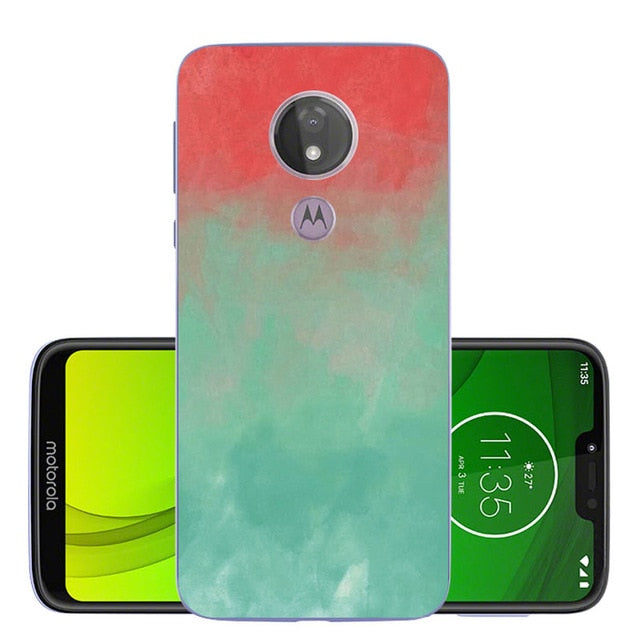 Marble Silicone Case for Motorola Moto G7 Supra