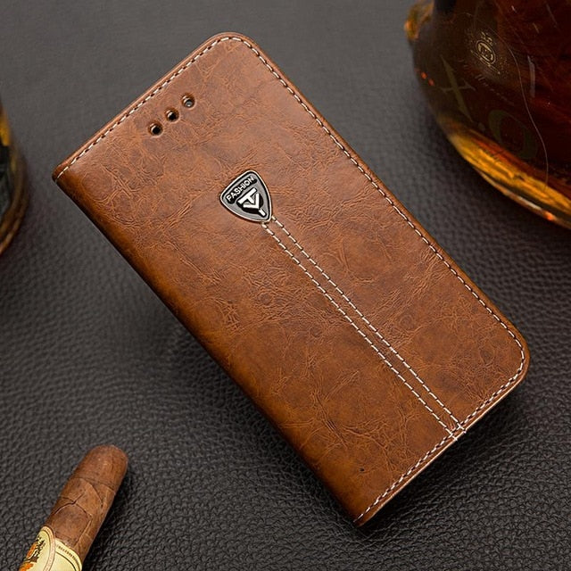 Retro Leather Flip Wallet Case for Motorola Moto G3 3rd Gen