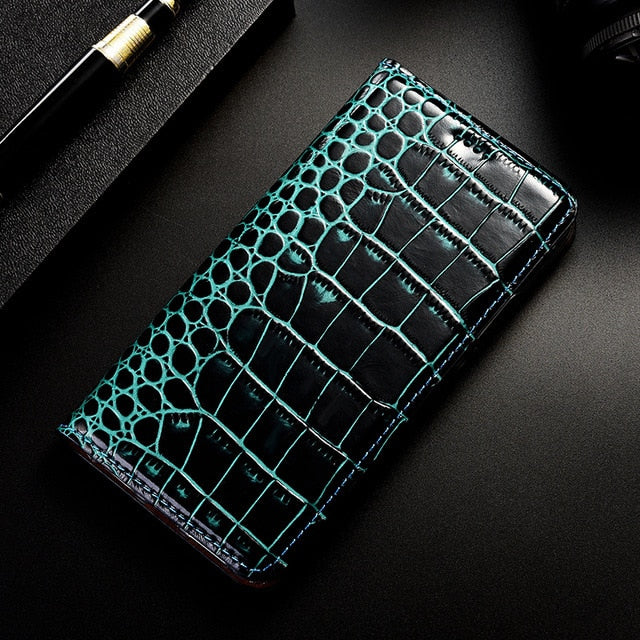 Crocodile Leather Wallet Case for Stylo 5