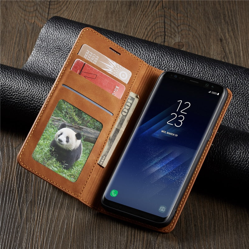 Leather Wallet Case for S8+
