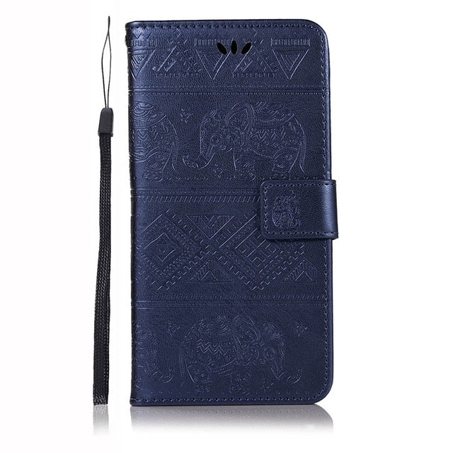 Aztec Elephant Leather Wallet Case for Motorola Moto G6 Play