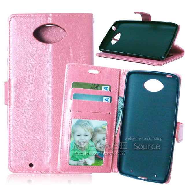 Glossy Flip Leather Wallet Case for Motorola Droid Turbo